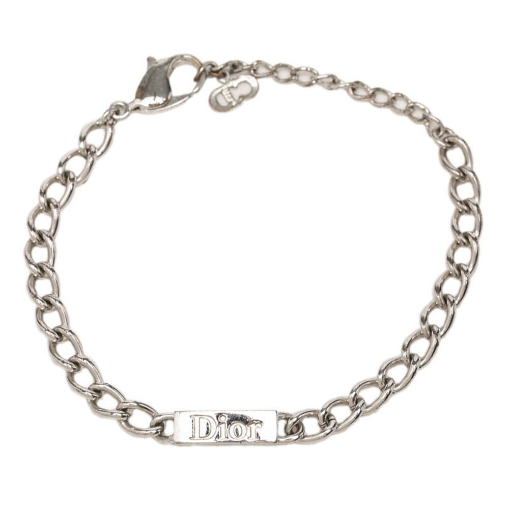Christian Dior Dior Logo Chain Bracelet, Silver Metal, Women's